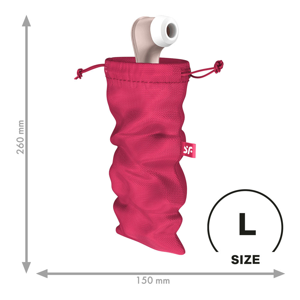 Satisfyer Treasure Bag Large - Pink - Pink Large Toy Storage Bag