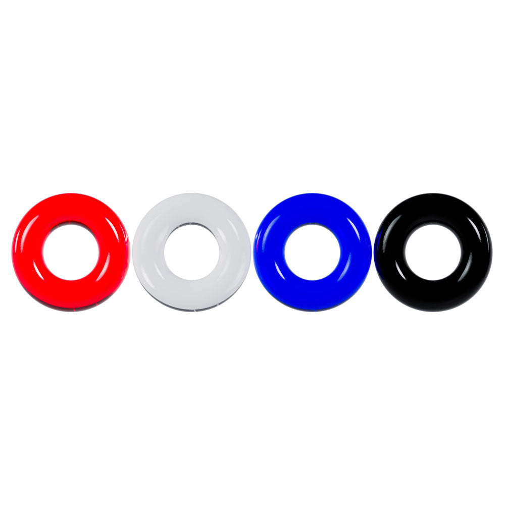 LEVELZ Multicolour Cock Ring Set - 4 Pack - Coloured Cock Rings - 4 Pack
